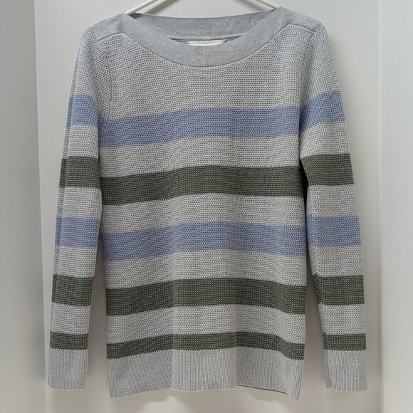 Market & Spruce Tawnee Cotton Blend Waffle Stitch Pullover in Light Blue - NWOT - Picture 3 of 9